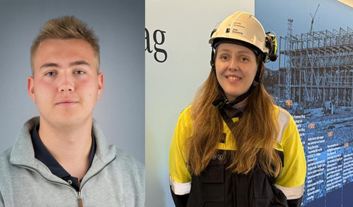 Studentene Theo Aakenes og Astri Helvig Waldeland hos Aker Solutions i Egersund